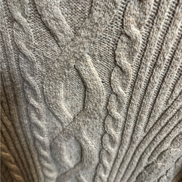 ABERCROMBIE & FITCH cable knit chunk women's oat Mock Neck Sweater SZ Small - Picture 9 of 14